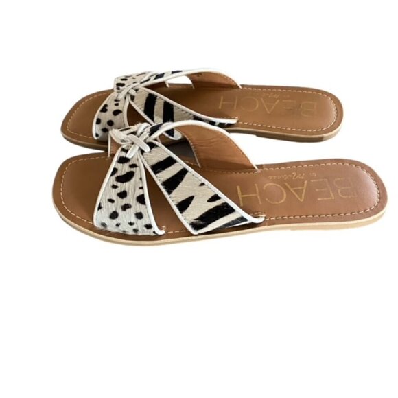 Matisse Beach Cover Up Cow Hair Slip-on Sandals 9 - Picture 2 of 5
